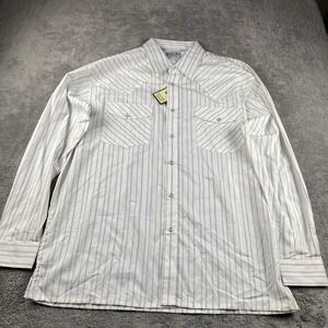 Desire Collection Long Sleeve Dress Shirt Mens Large White Stripes